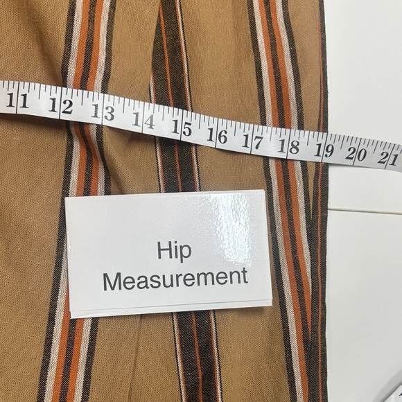 Worthington Linen CottonStriped Brown Wrap Skirt - Picture 9 of 10